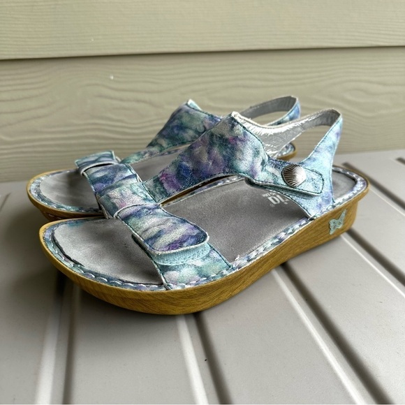 Alegria Impressionista Blue Water Colors Clog Sandals Adjustable Size 38 Women’s - Picture 1 of 12